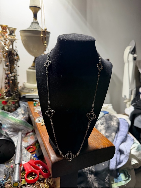 Brighton Jewelry - Brighton Silver Tone Clover Link Long Necklace